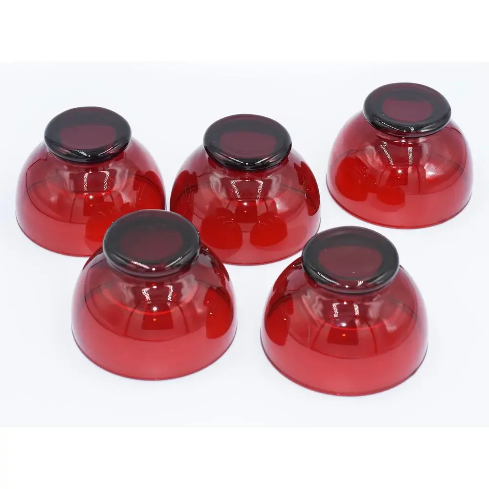 Low Sherbet Baltic Royal Ruby by ANCHOR HOCKING 5pc Set